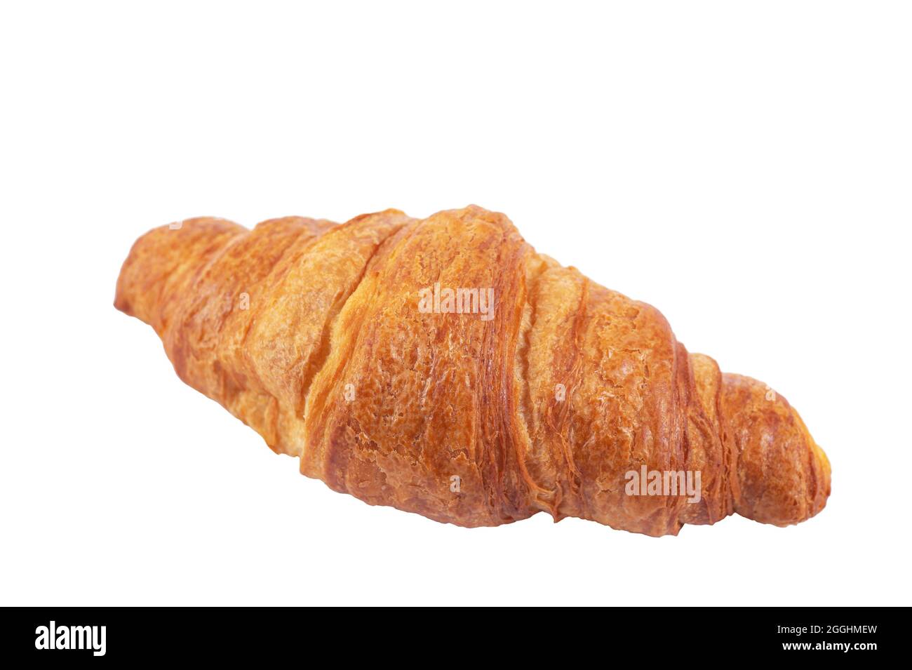 Freshly baked croissant isolated on white background. Stock Photo