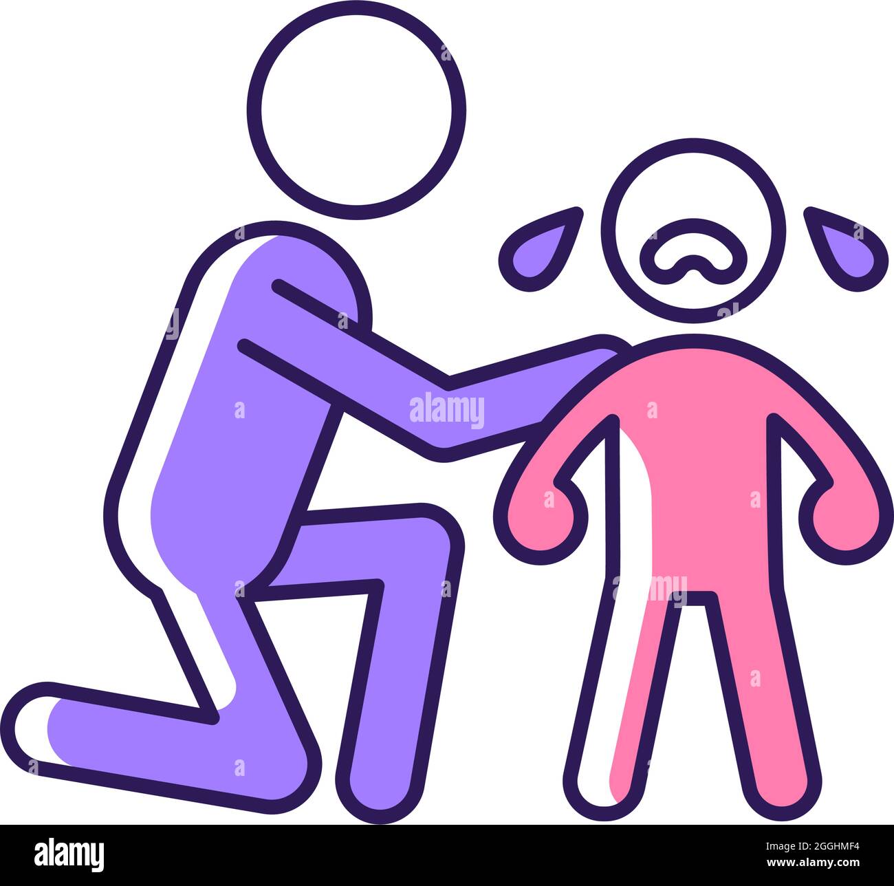 Comforting crying child RGB color icon Stock Vector Image & Art - Alamy