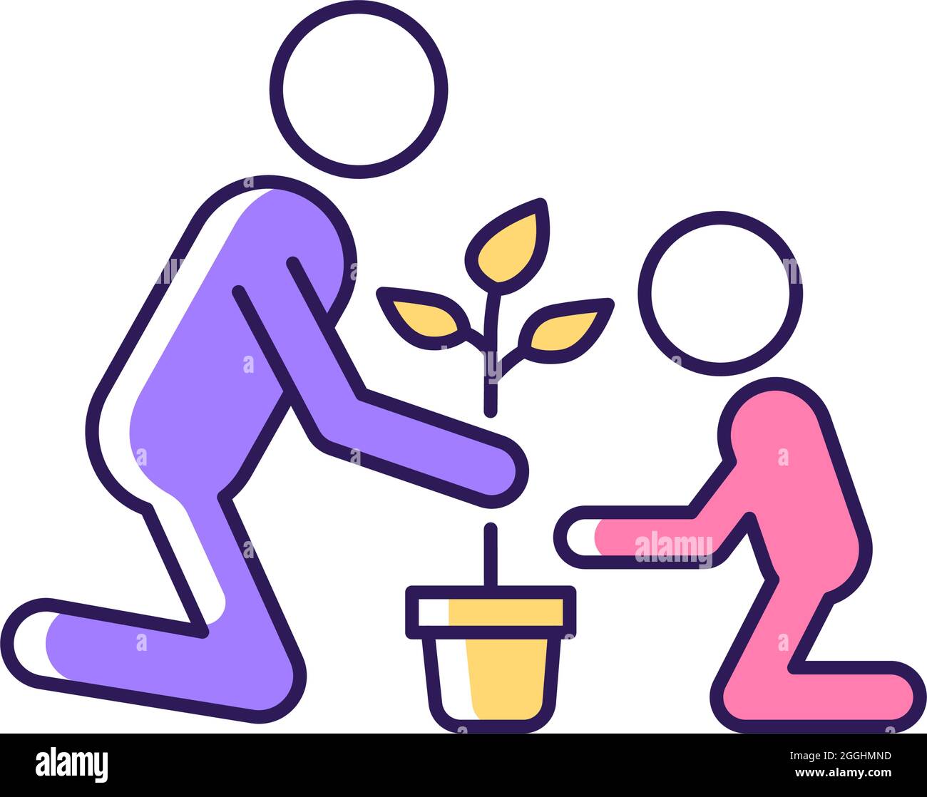 Child planting garden Stock Vector Images - Alamy