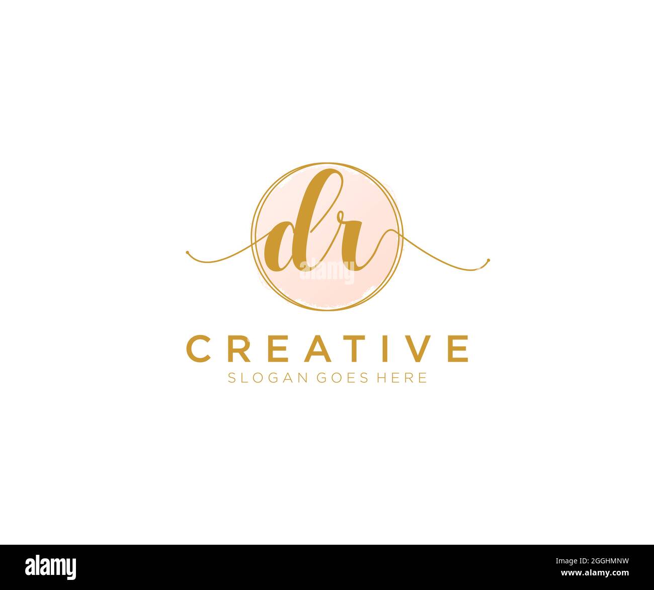 DR Feminine logo beauty monogram and elegant logo design, handwriting ...