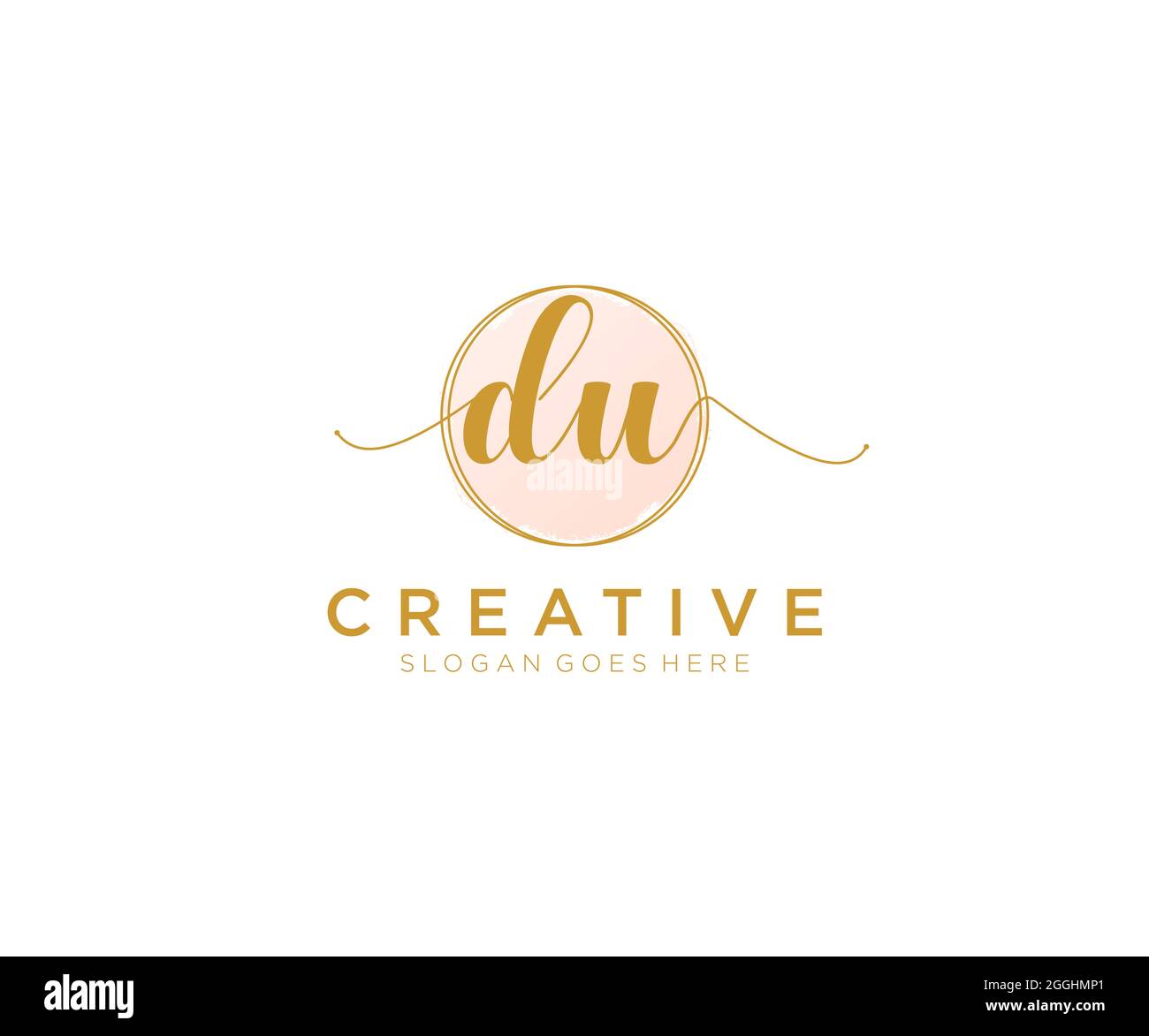 DU Feminine logo beauty monogram and elegant logo design, handwriting ...