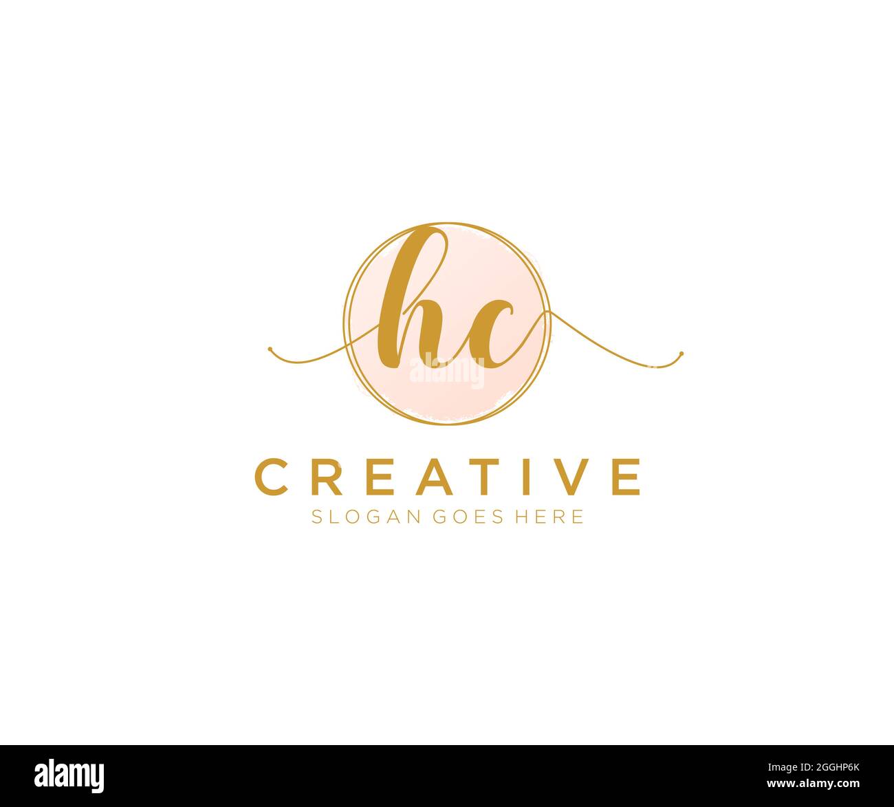 HC Feminine logo beauty monogram and elegant logo design, handwriting ...