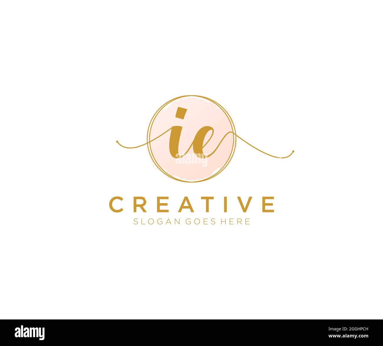 IE Feminine logo beauty monogram and elegant logo design, handwriting ...