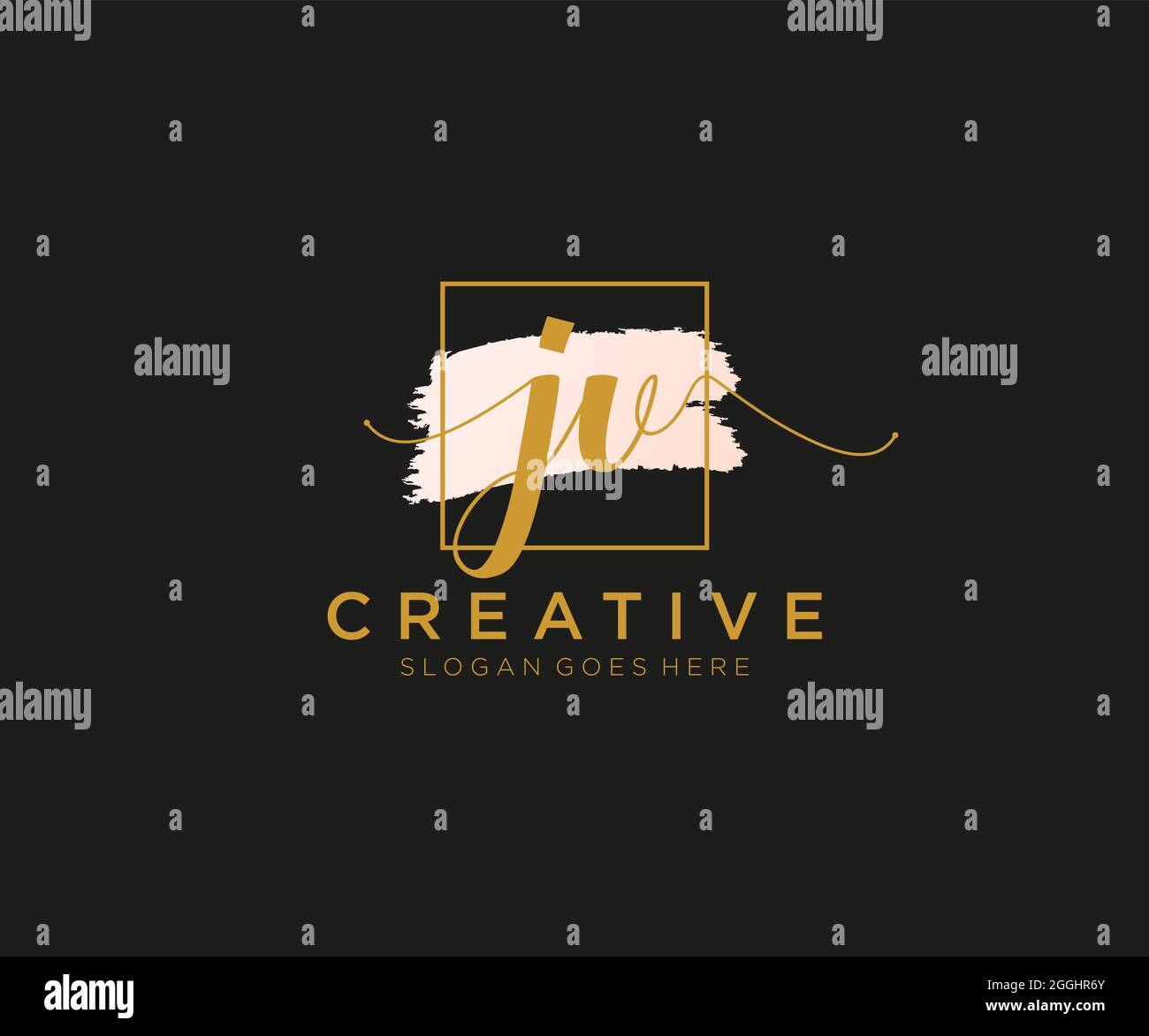 JV Feminine logo beauty monogram and elegant logo design, handwriting ...