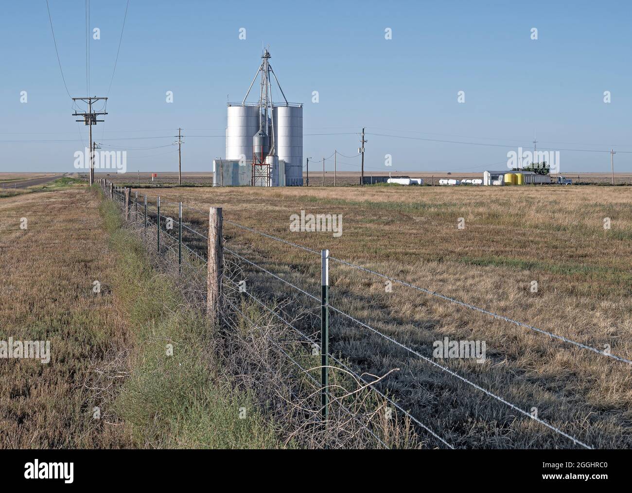 Grain storage on the plains near Dalhart, Texas, USA Stock Photo Alamy