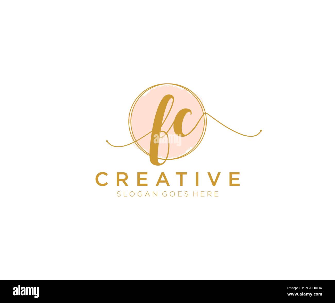 FC Feminine logo beauty monogram and elegant logo design, handwriting ...