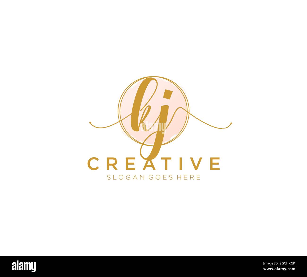 KJ Feminine logo beauty monogram and elegant logo design, handwriting ...