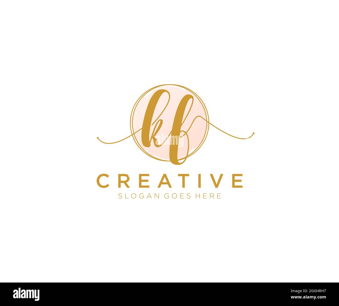 KF Feminine logo beauty monogram and elegant logo design, handwriting ...