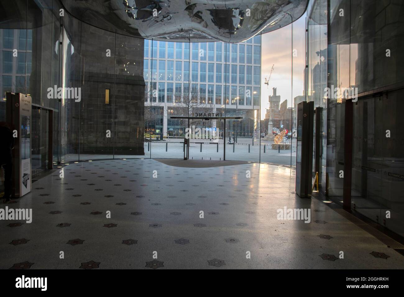 Inside The Entrance Manchester Central Library At Manchester England 8-12-2019 Stock Photo