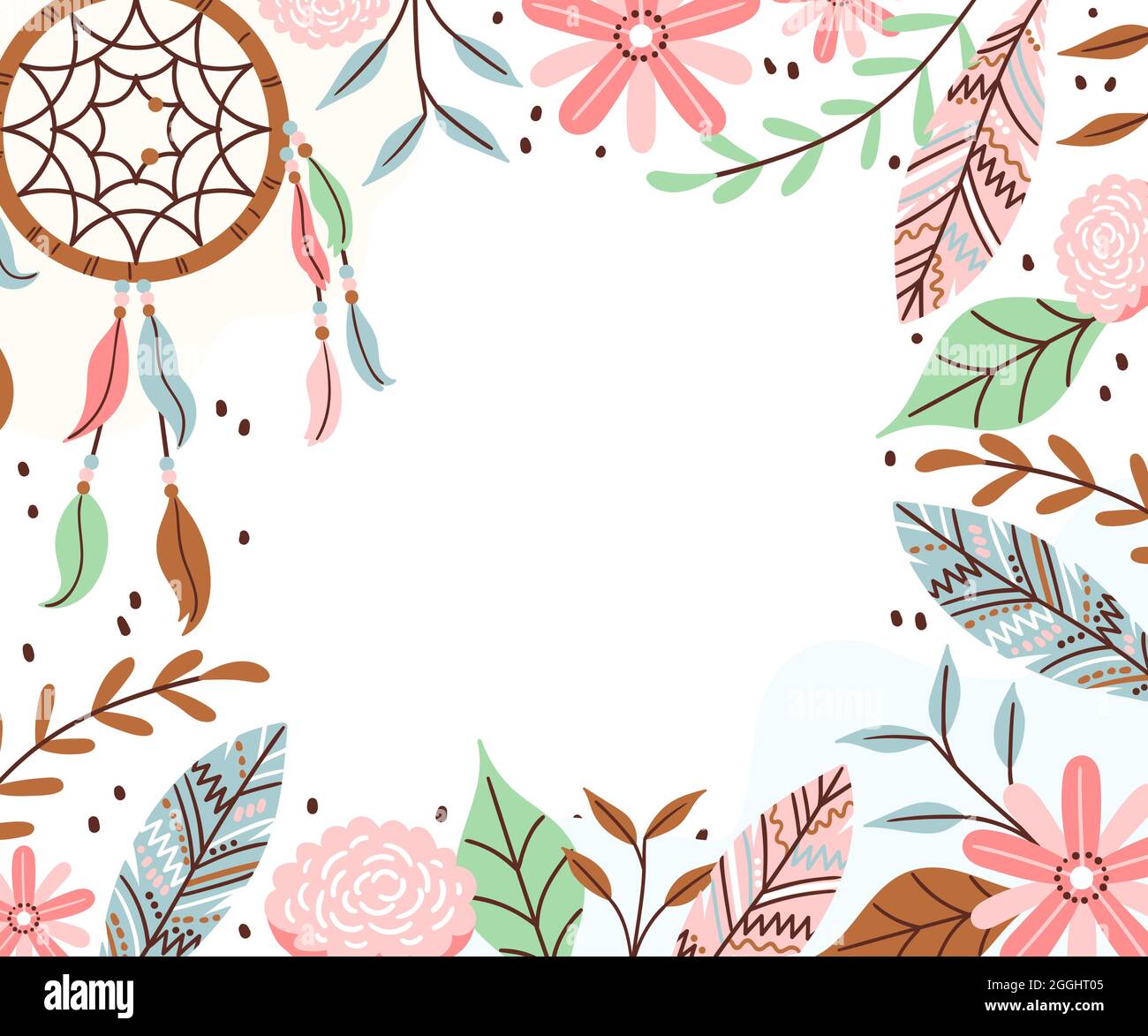 Hand drawn boho background Vector illustration Stock Vector Image & Art