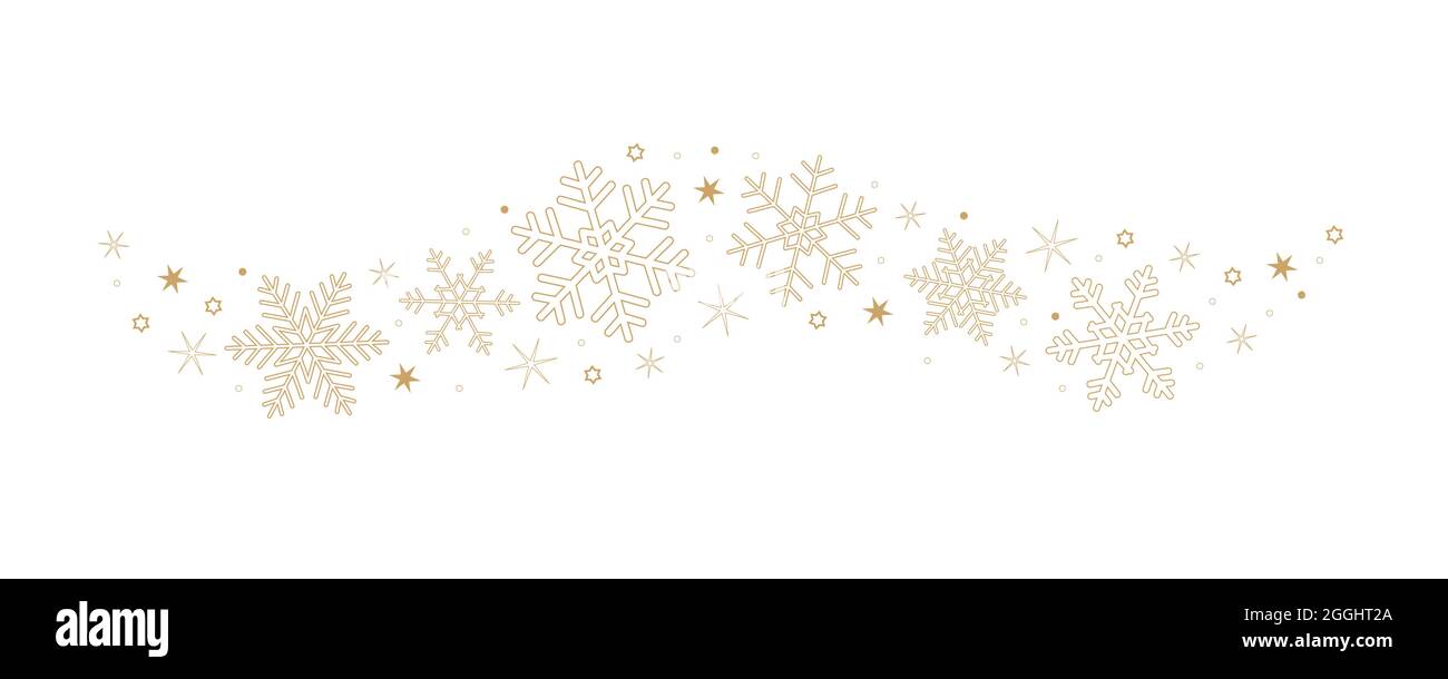 snowflakes and stars border isolated on white background Stock Vector ...