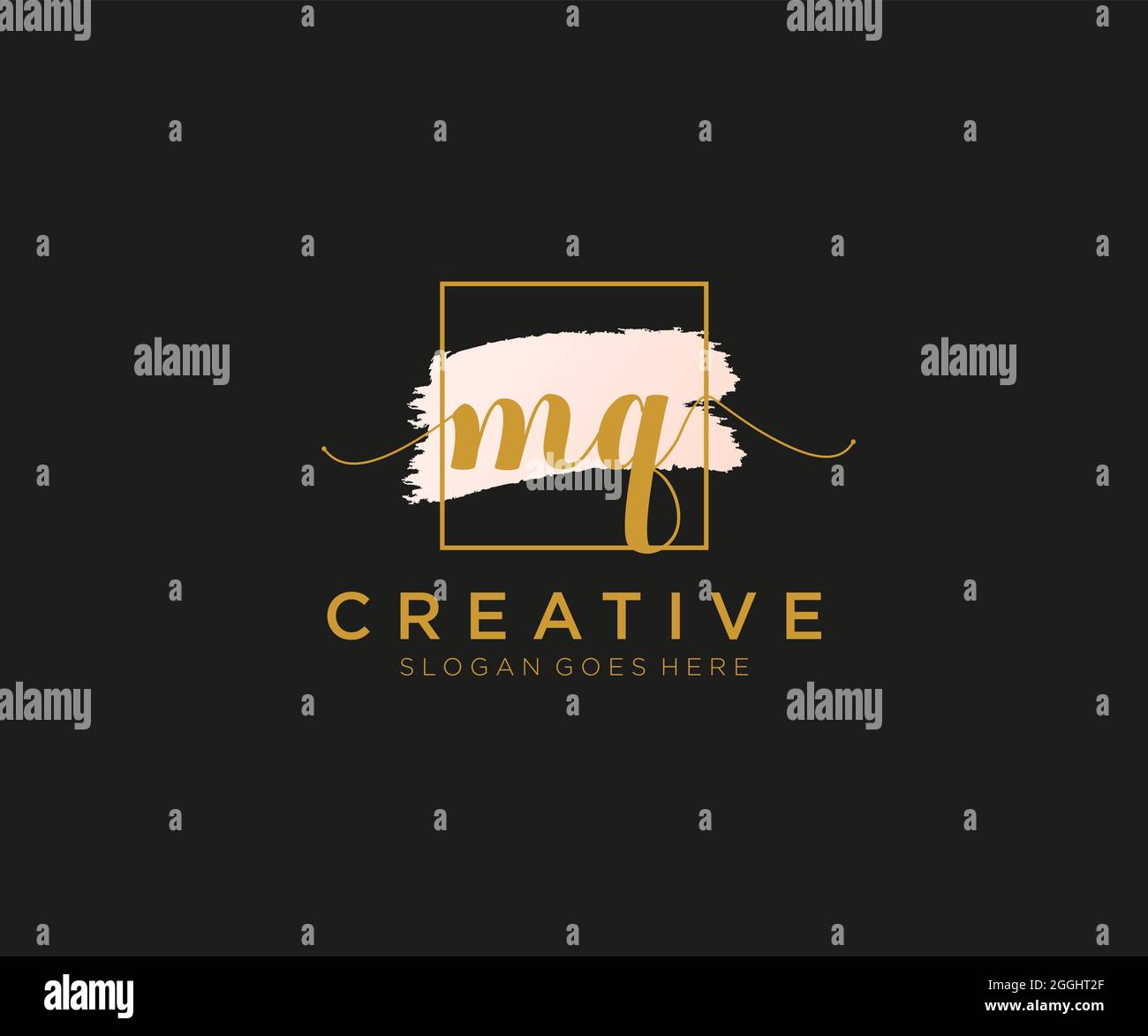 MQ Feminine logo beauty monogram and elegant logo design, handwriting ...