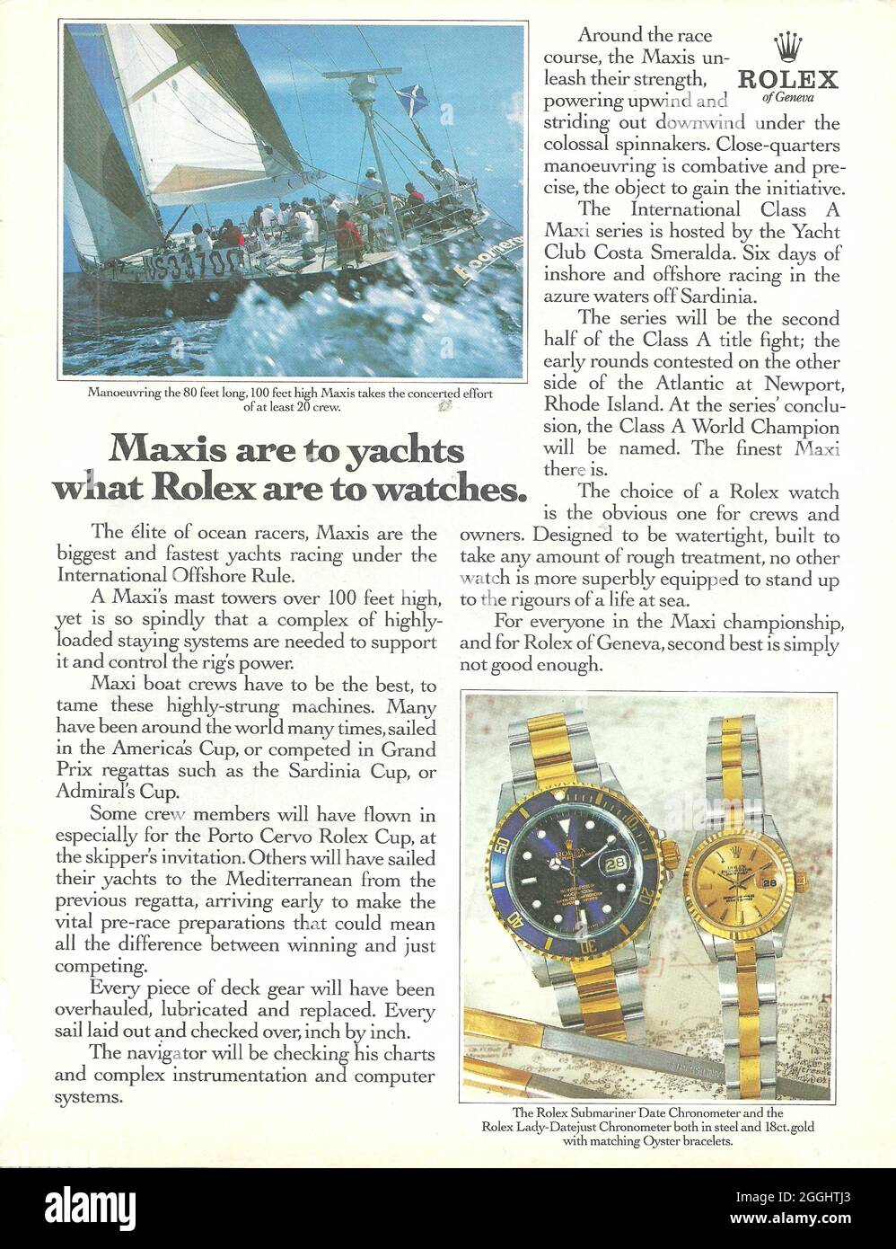 Paper ad advert of Rolex watch Swiss made Rolex Oyster day date gmt