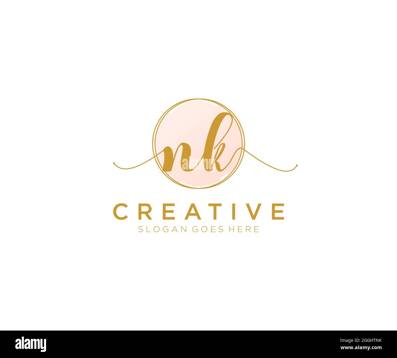 NK Feminine logo beauty monogram and elegant logo design, handwriting ...