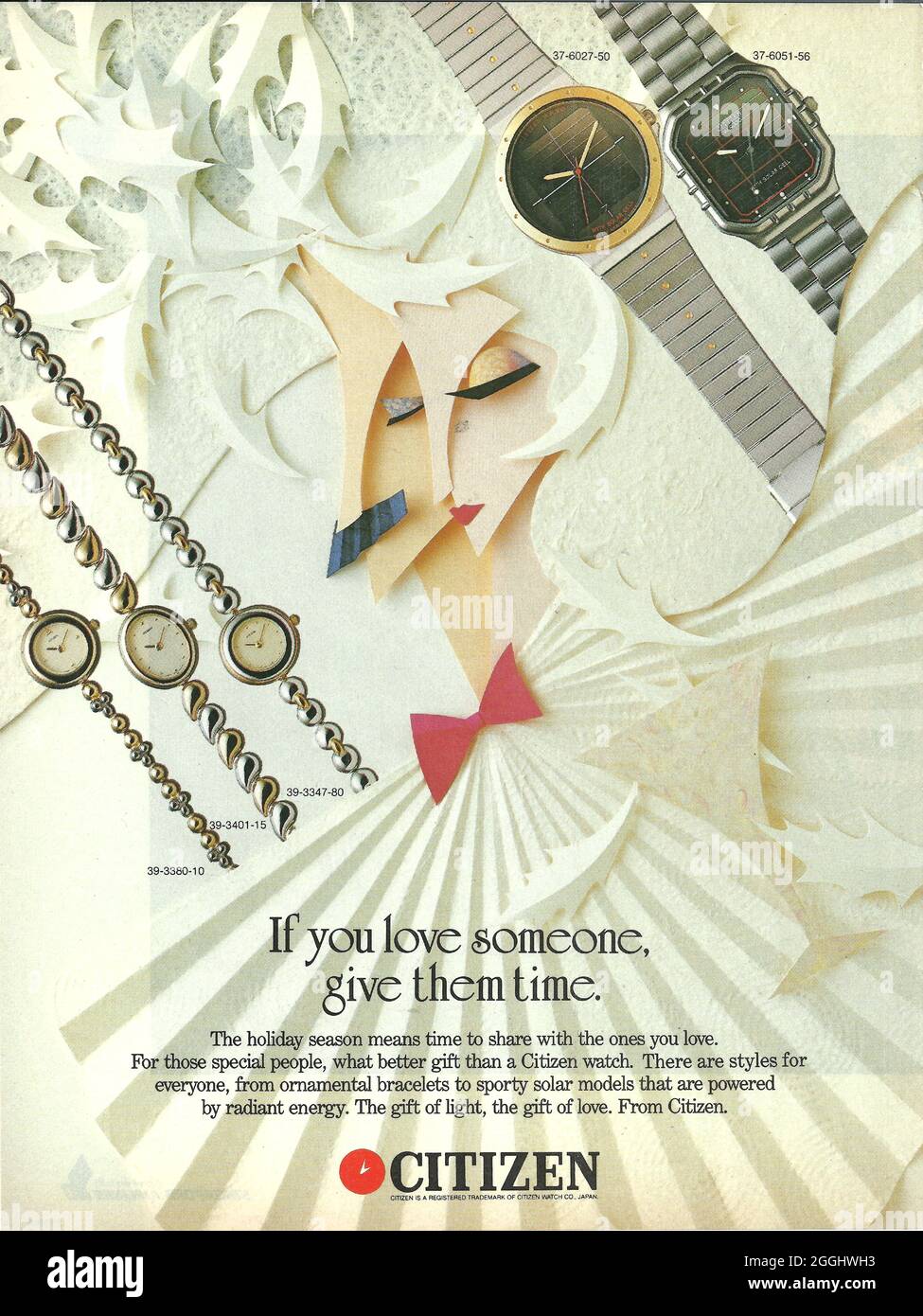 Paper ad advert of Citizen watch Swiss made r day date gmt master