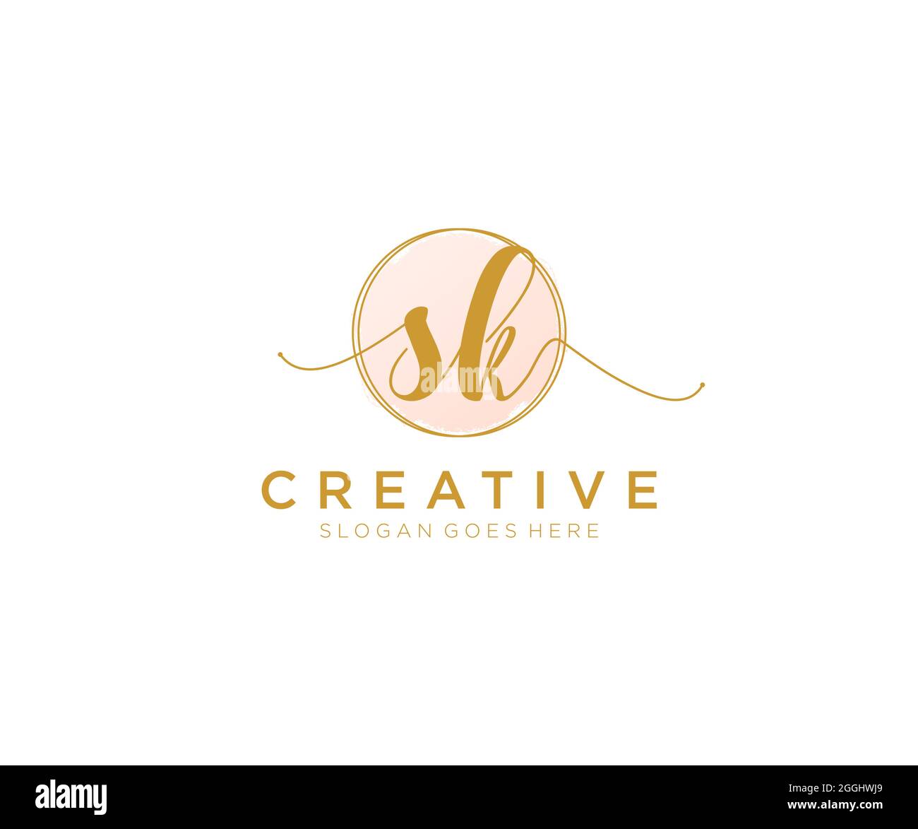 SK Feminine logo beauty monogram and elegant logo design, handwriting ...