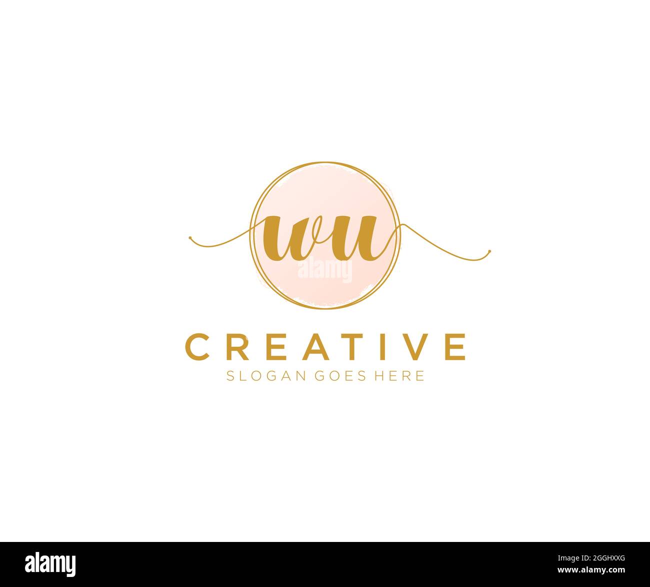 WU Feminine logo beauty monogram and elegant logo design, handwriting ...