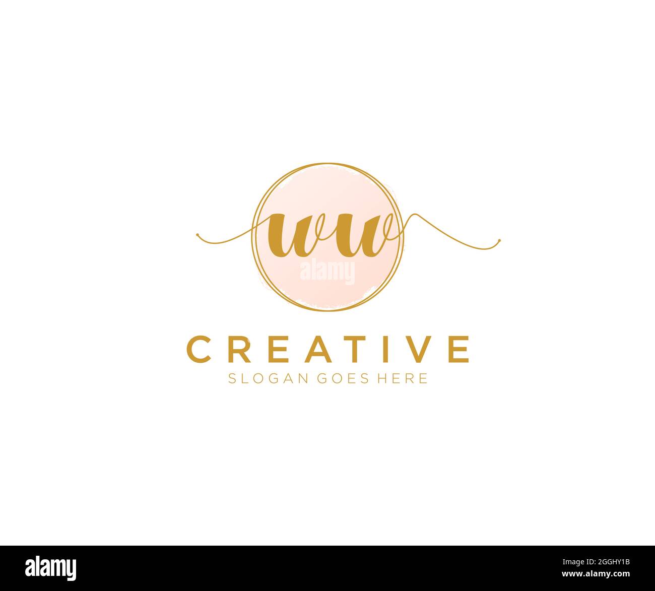 WW Feminine logo beauty monogram and elegant logo design, handwriting ...
