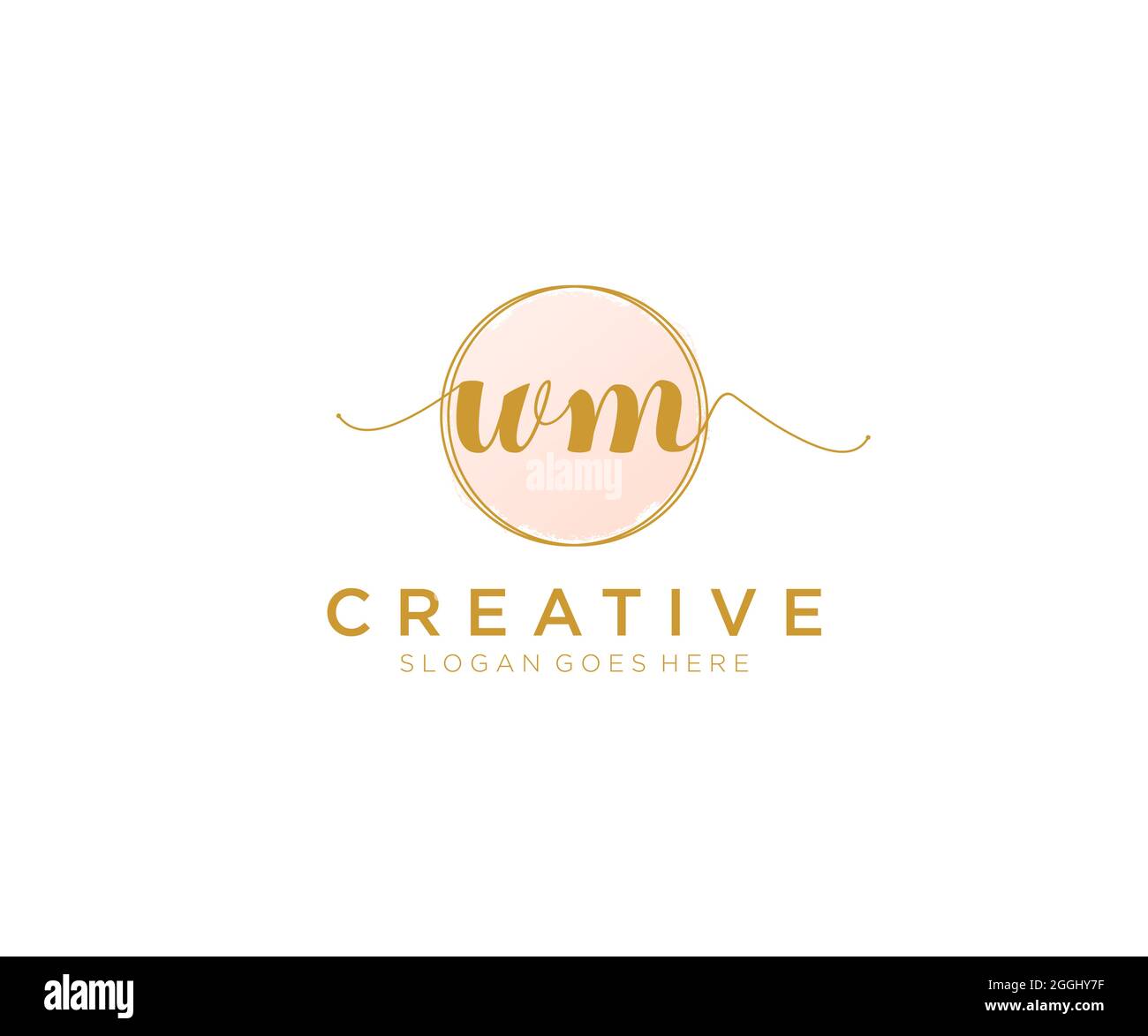 WM Feminine logo beauty monogram and elegant logo design, handwriting ...