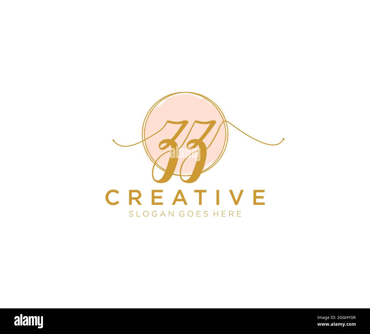 ZZ Feminine logo beauty monogram and elegant logo design, handwriting ...