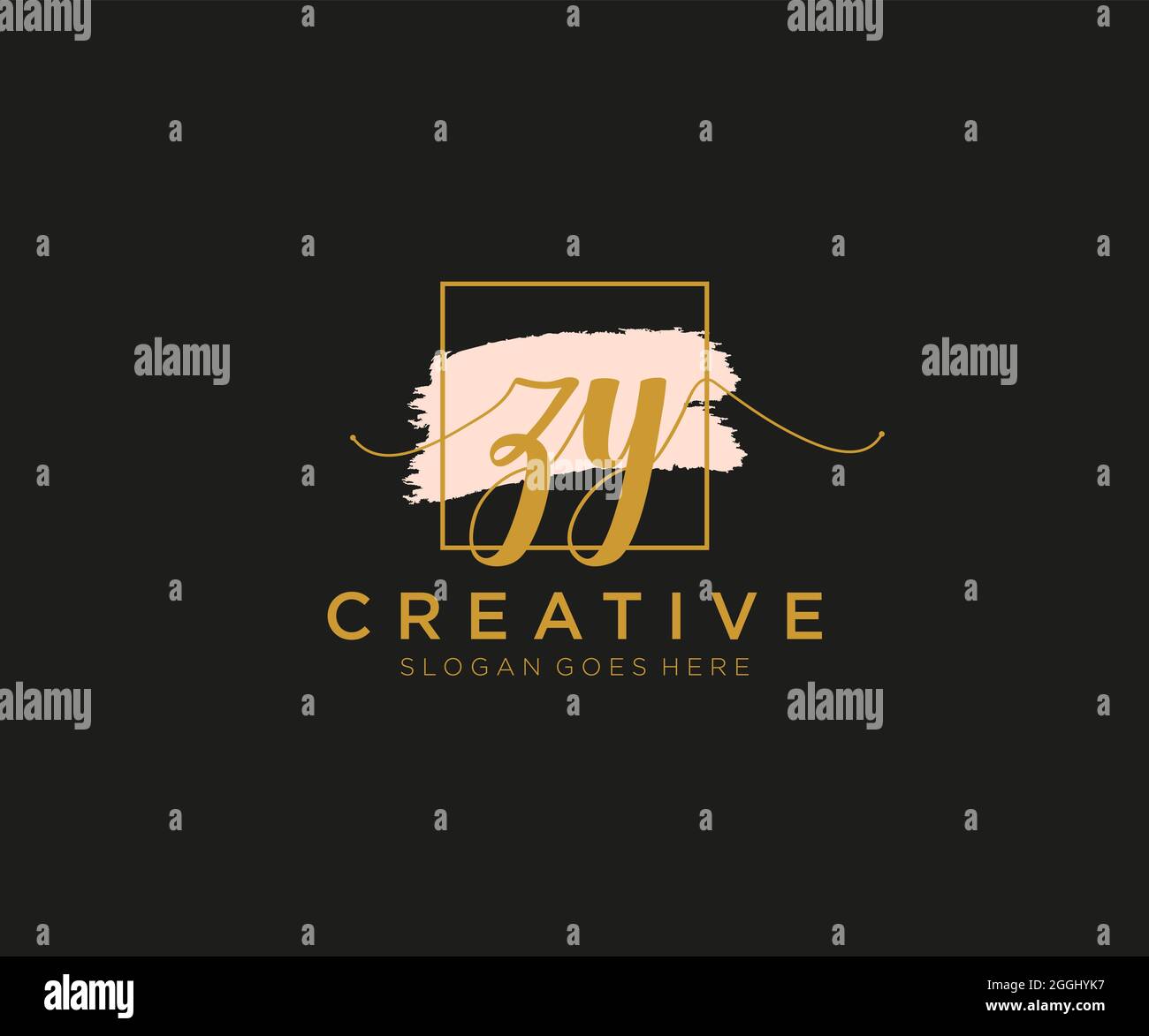ZY Feminine logo beauty monogram and elegant logo design, handwriting ...