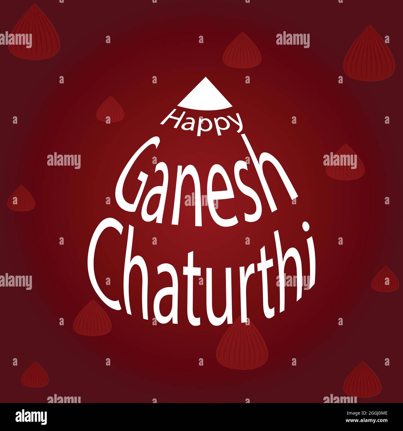 Calligraphy of Happy Ganesh Chaturthi which making the structure of the modak Stock Vector