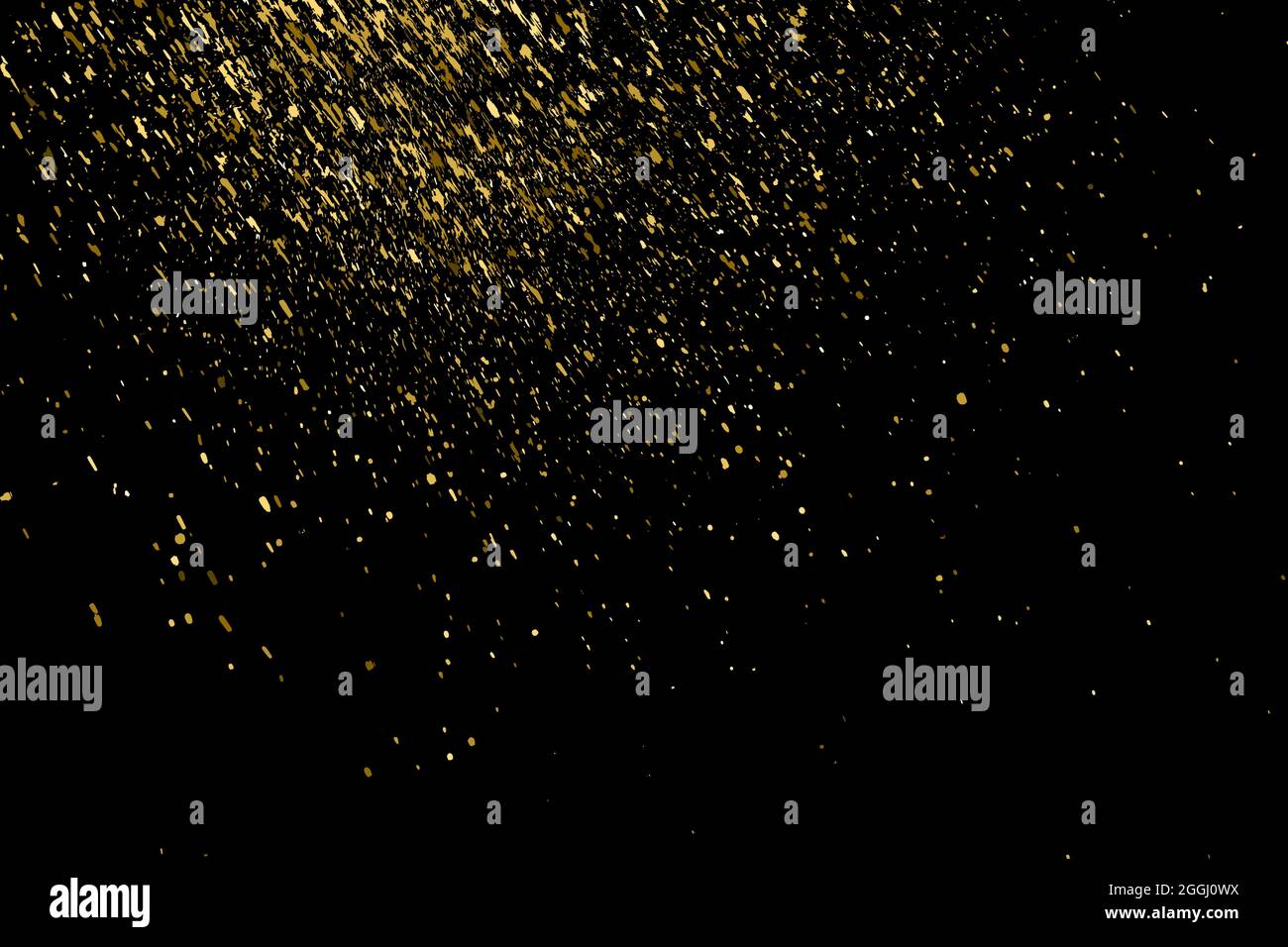 Gold Glitter Texture Isolated On Black. Amber Particles Color ...