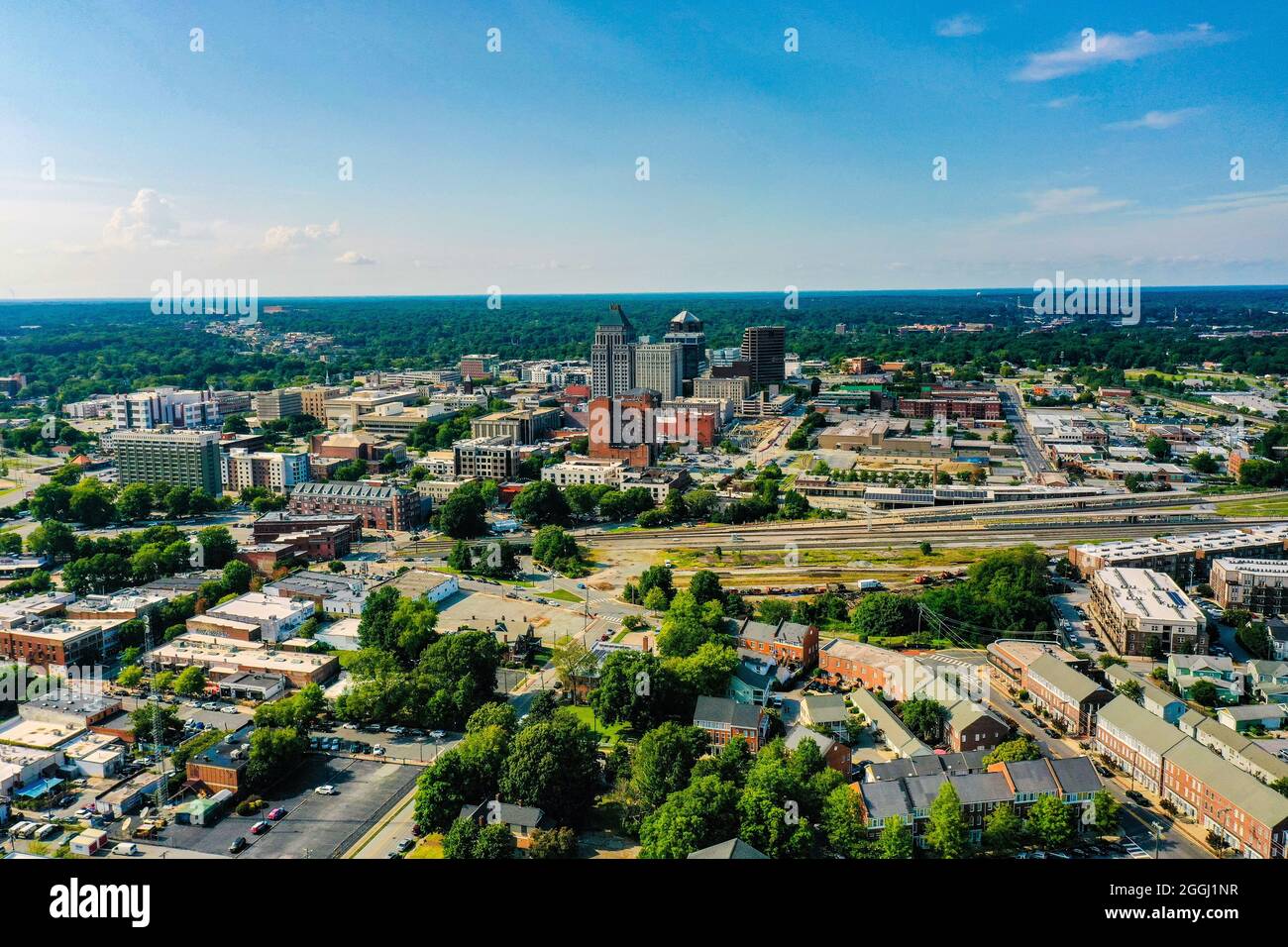 Aerial view of the Greensboro, North Carolina skyline Stock Photo Alamy