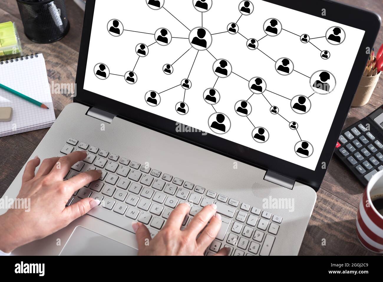 Social network concept shown on a laptop screen Stock Photo - Alamy