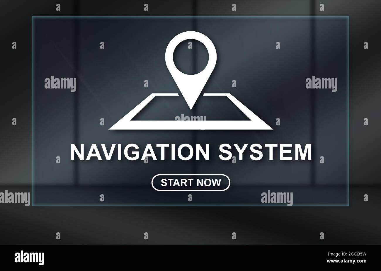 Navigation system concept on dark background Stock Photo - Alamy