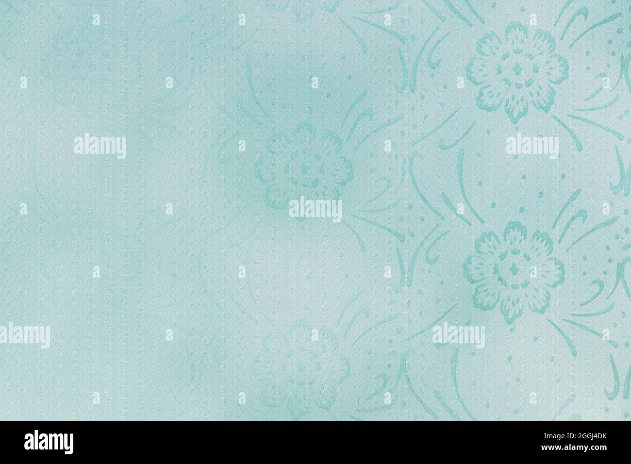 Blank Teal floral Background Pattern Stock Photo