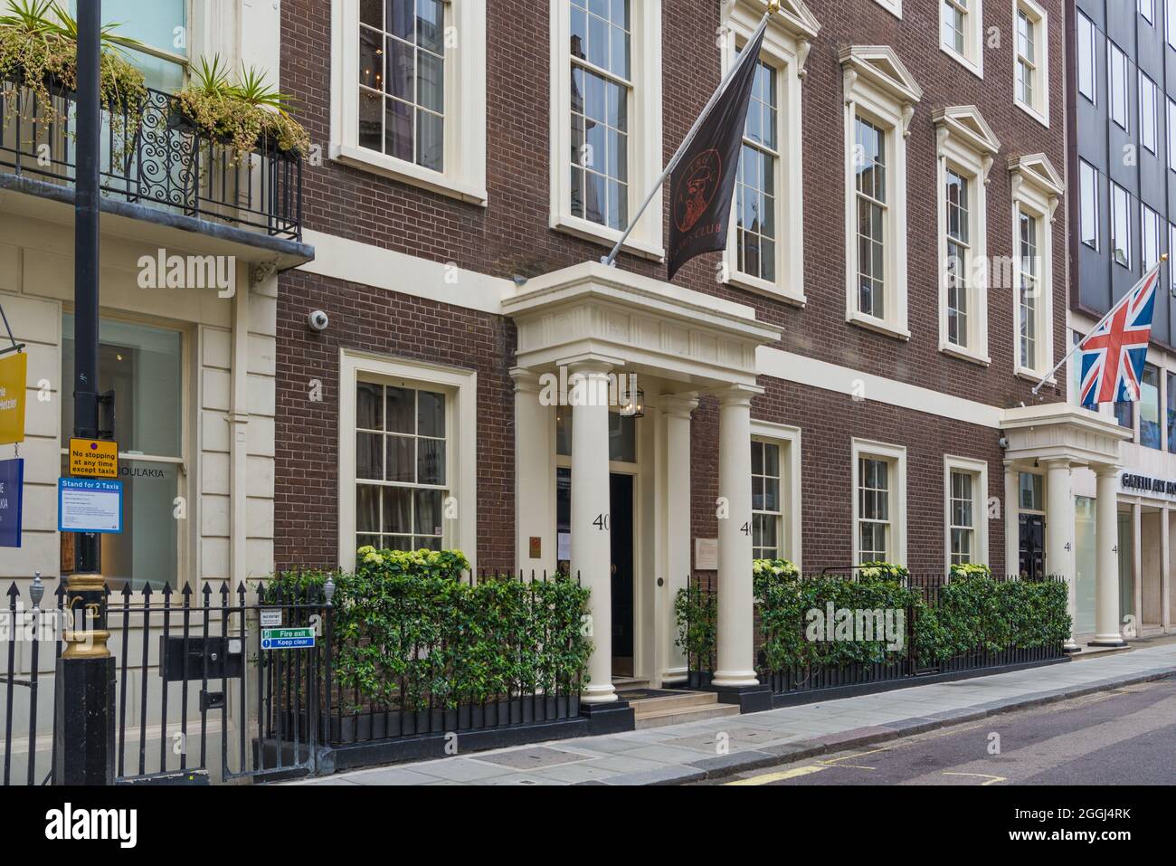Exterior of The Arts Club membersonly social club in Dover Street