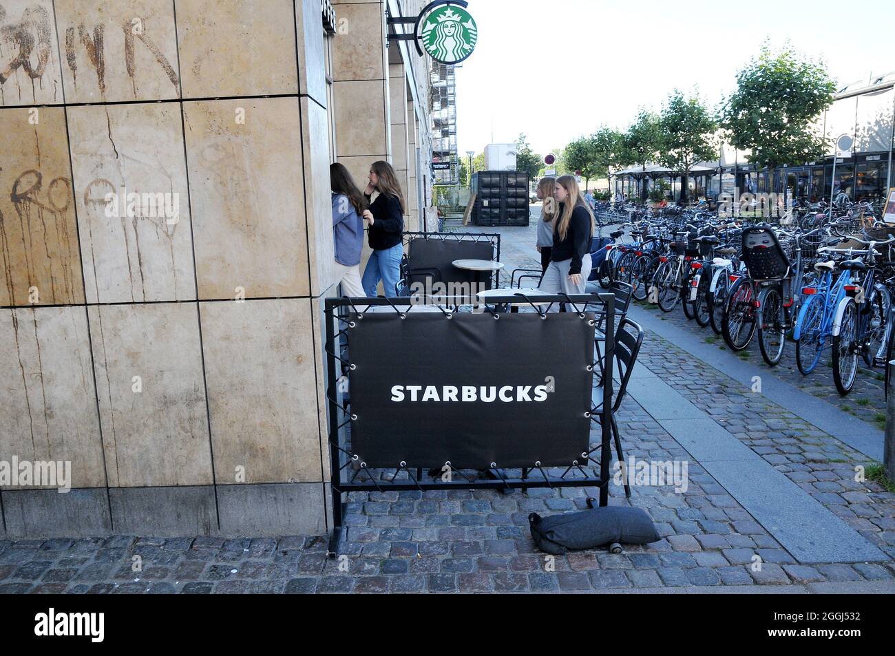 Copenhagen, Denmark.,01 September 2021   /Seattle coffee chain startbucks coffee cafe in danish capital .   (Photo..Francis Joseph Dean/Dean Pictures) Stock Photo