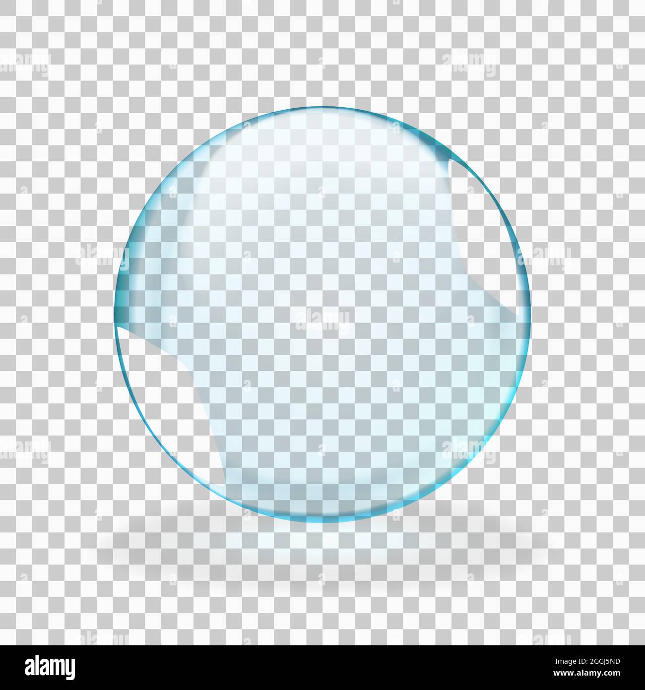 Blue translucent light sphere with glares and transparency Stock Vector