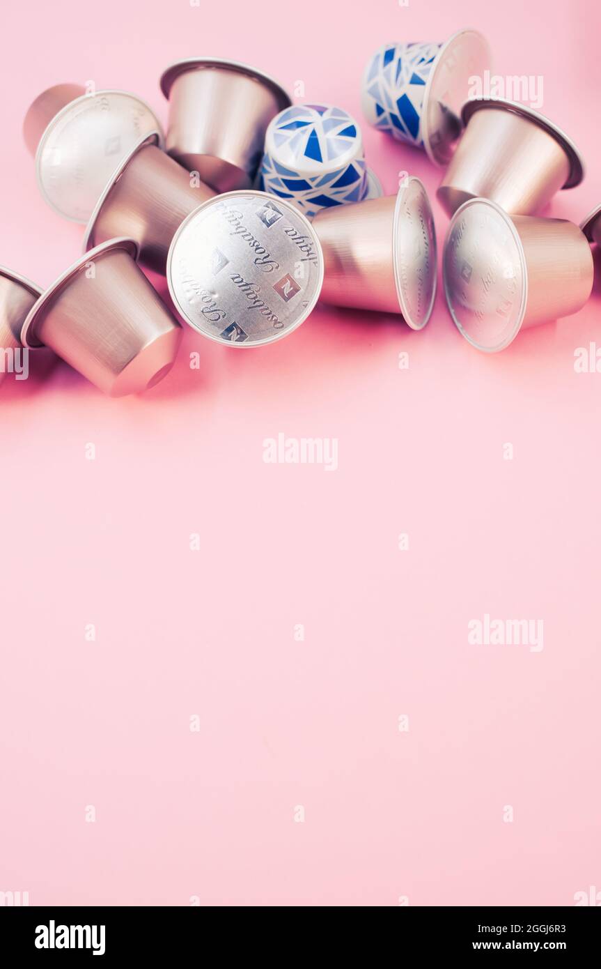 Nespresso system roast and ground coffee capsules with free text space