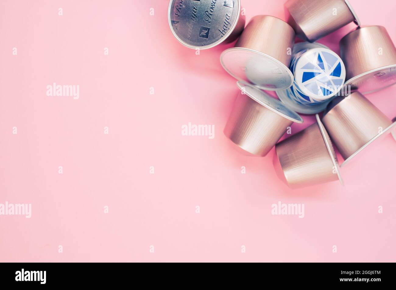 Nespresso system roast and ground coffee capsules with free text space