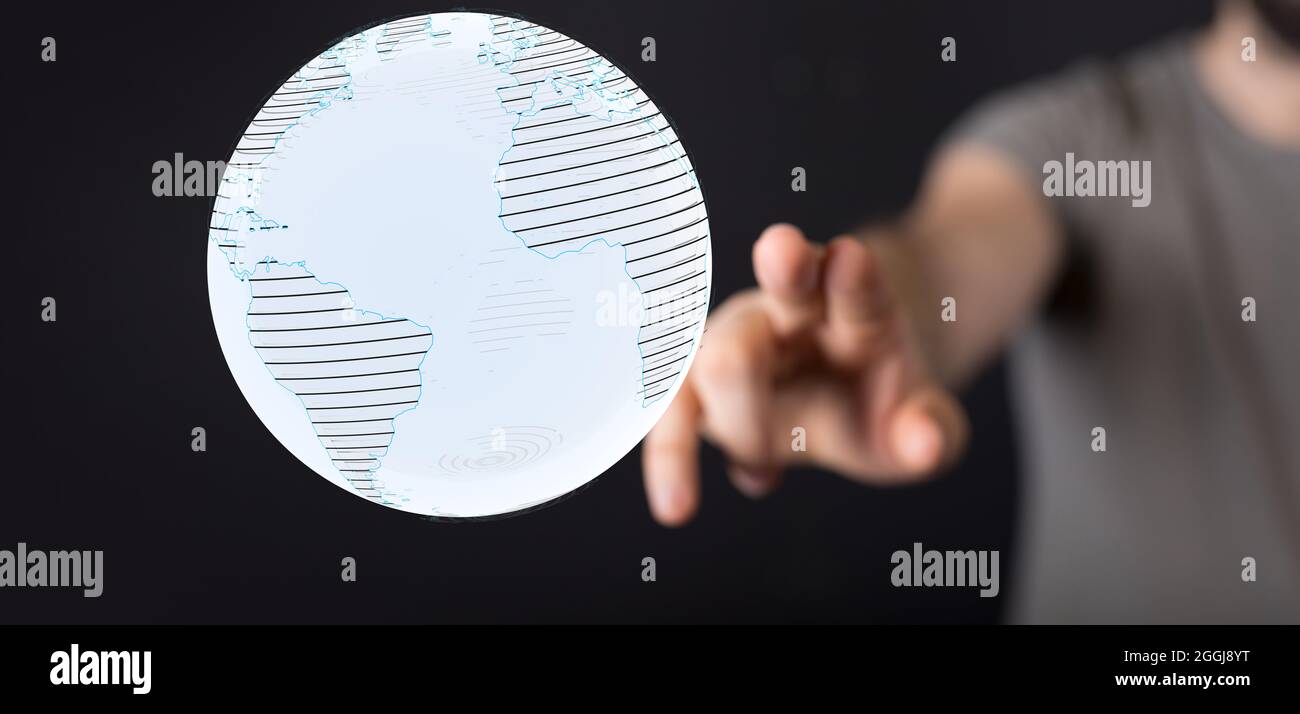 Internet net and data digital concept Stock Photo