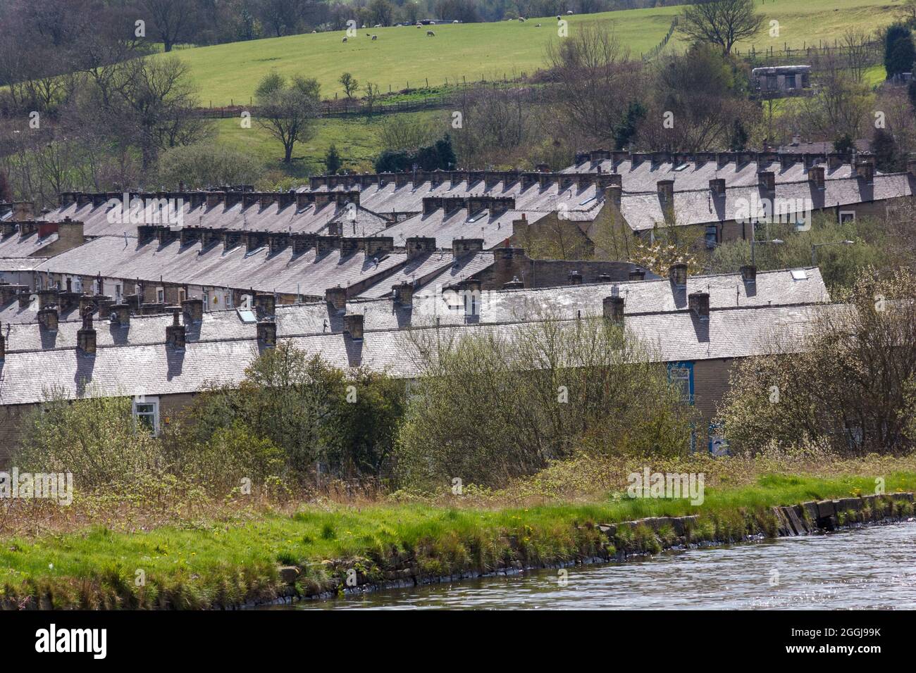 Terraced houses at Burnley Stock Photo