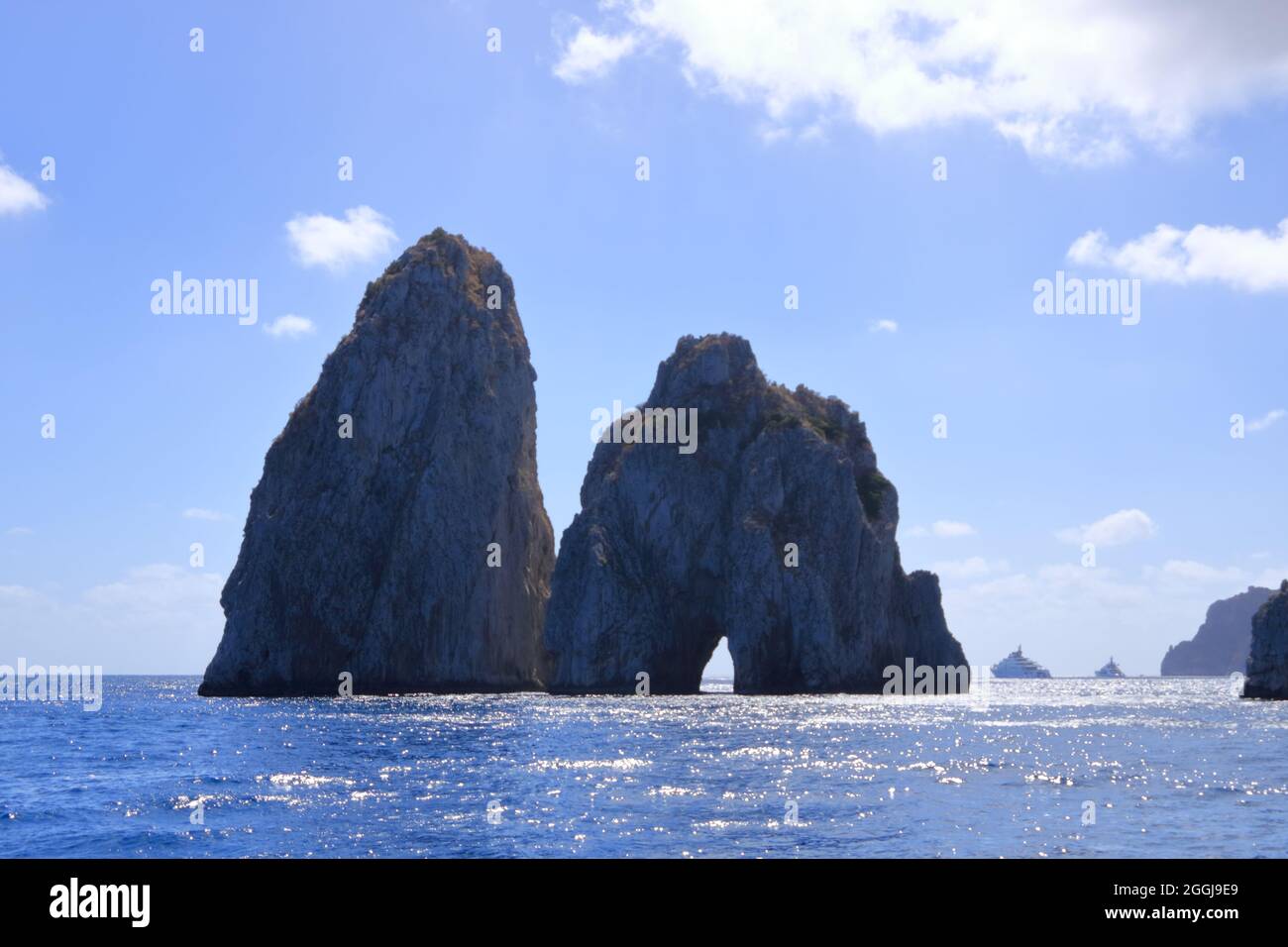 Fraglioni Rocks The Faraglioni Rocks on the coast of the island of Capri in Italy Stock ...