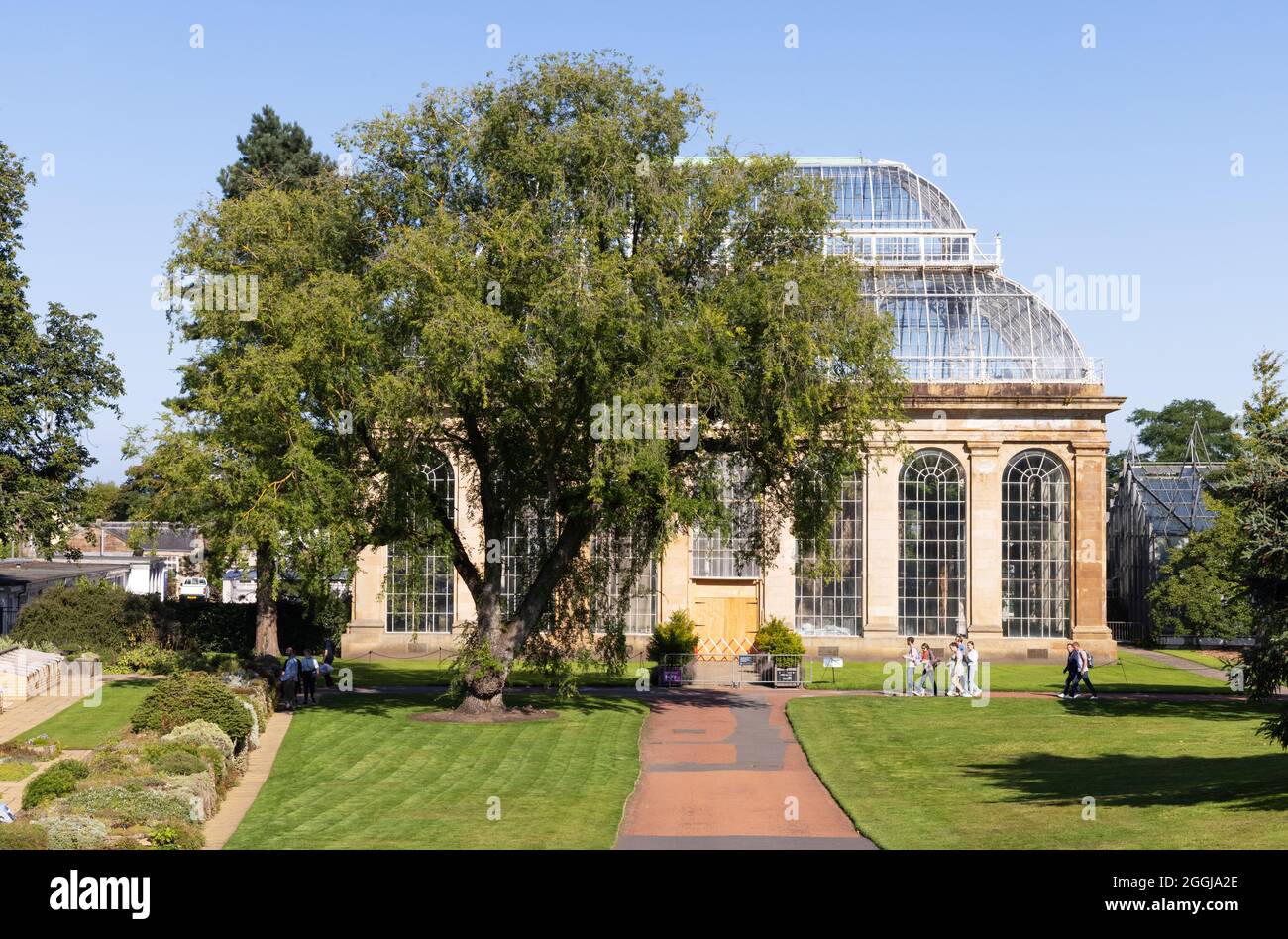 The Palm House, Royal Botanic Garden Edinburgh on a sunny day in summer, Edinburgh Scotland UK Stock Photo