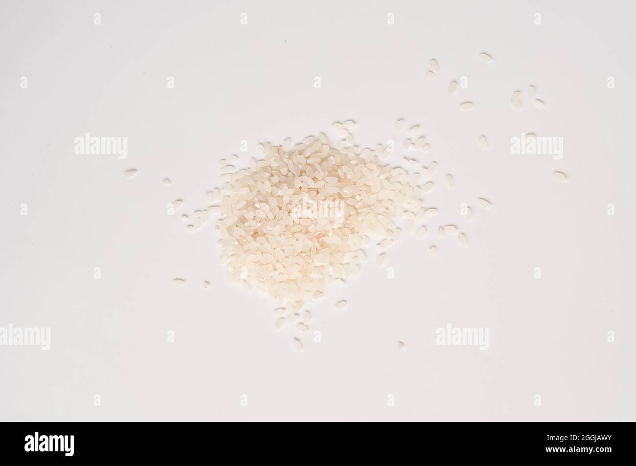 Round rice on white background Chinese food Stock Photo - Alamy