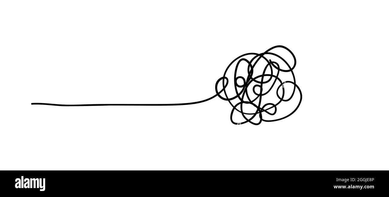 Vector random chaotic lines isolated on white background. Stock Vector