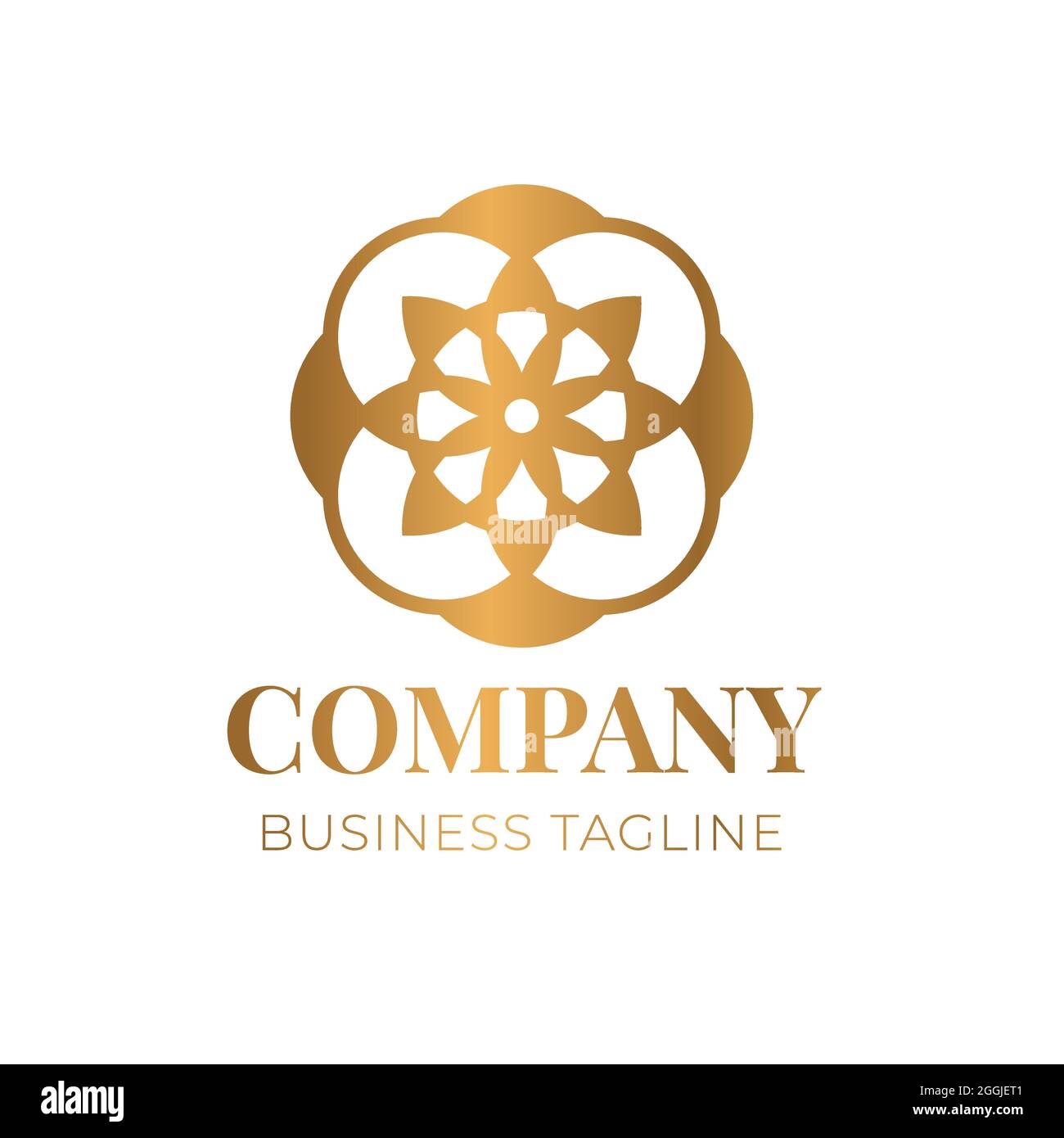 Gold Flower Logo Design Stock Vector Image & Art Alamy