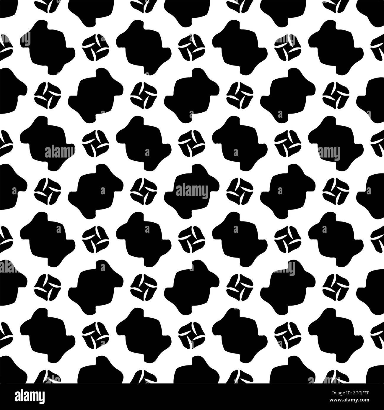 Seamless vector pattern in geometric ornamental style. Black and white ...