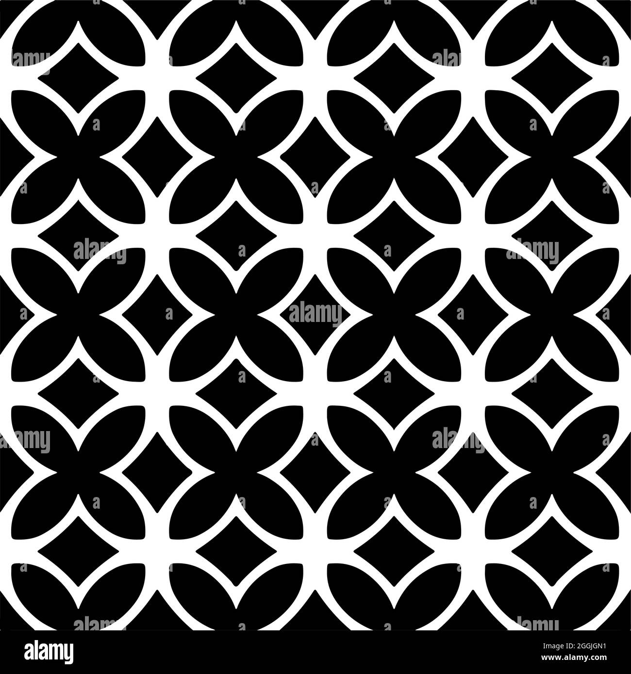 Seamless vector pattern in geometric ornamental style. Black ornament ...