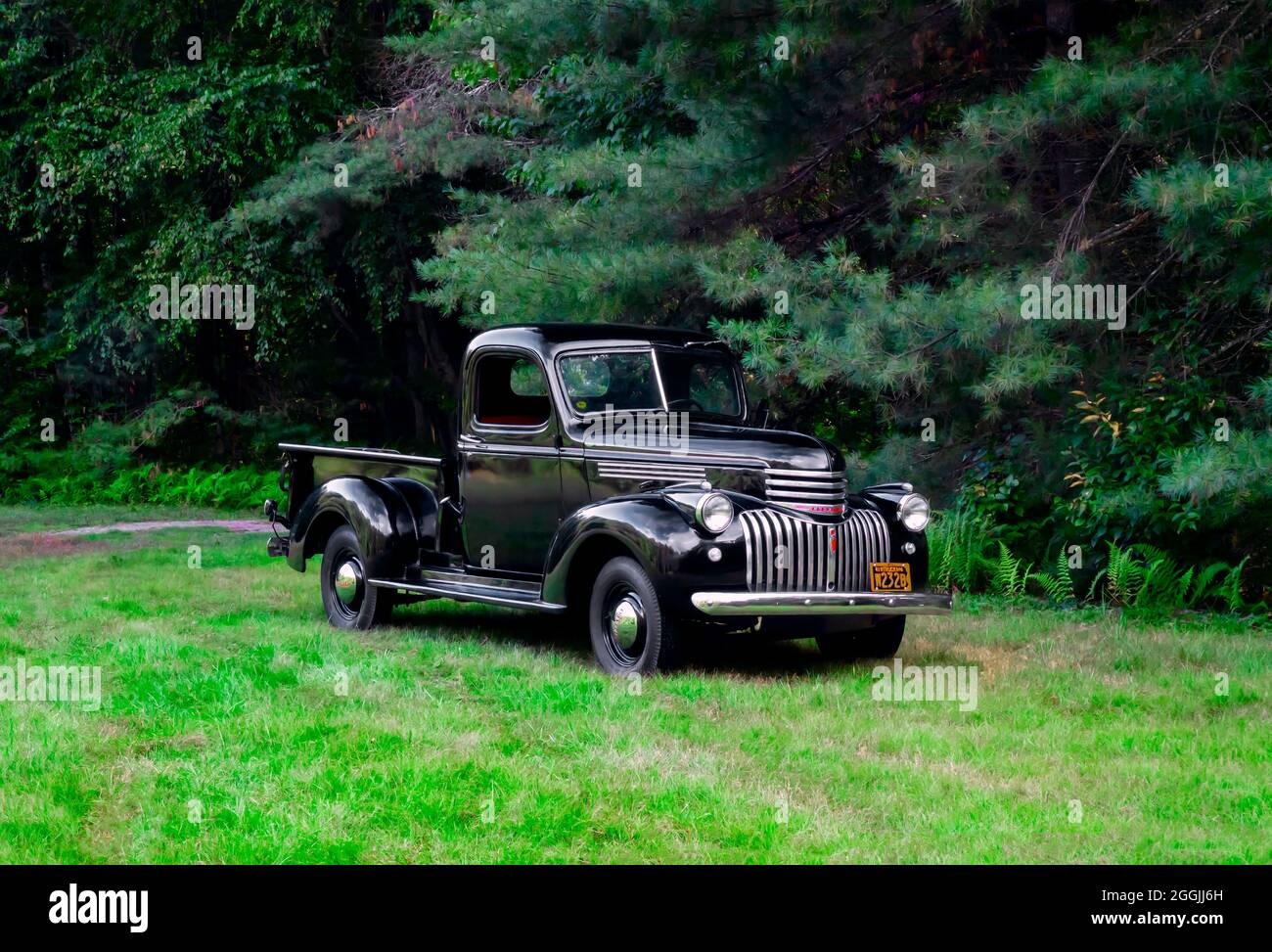 A 1941 preWorld War II Chevrolet 1/2 ton restored pickup truck Stock