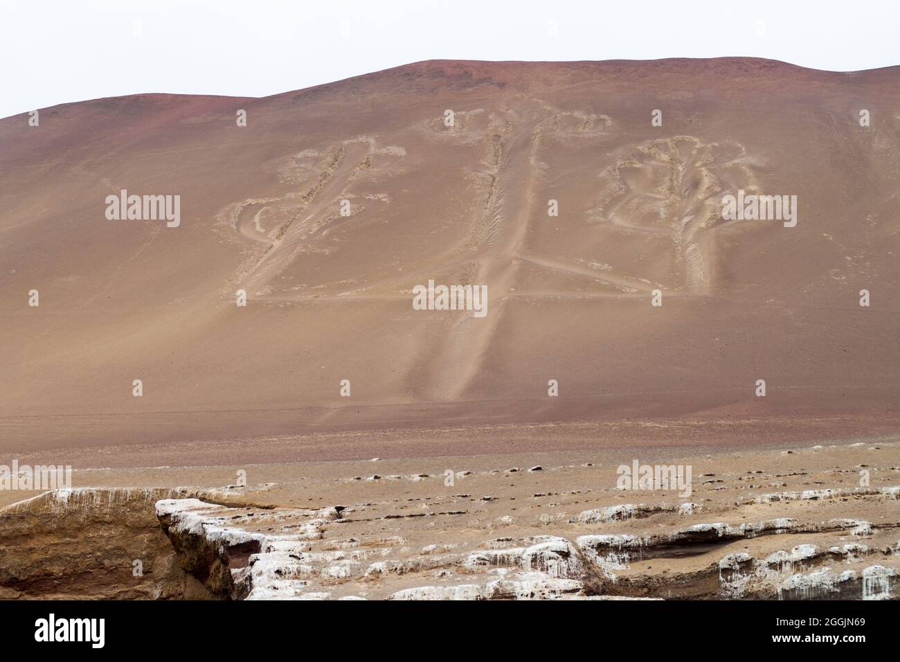 Giant Candelabra carving (Candelabra of the Andes) on Paracas peninsula