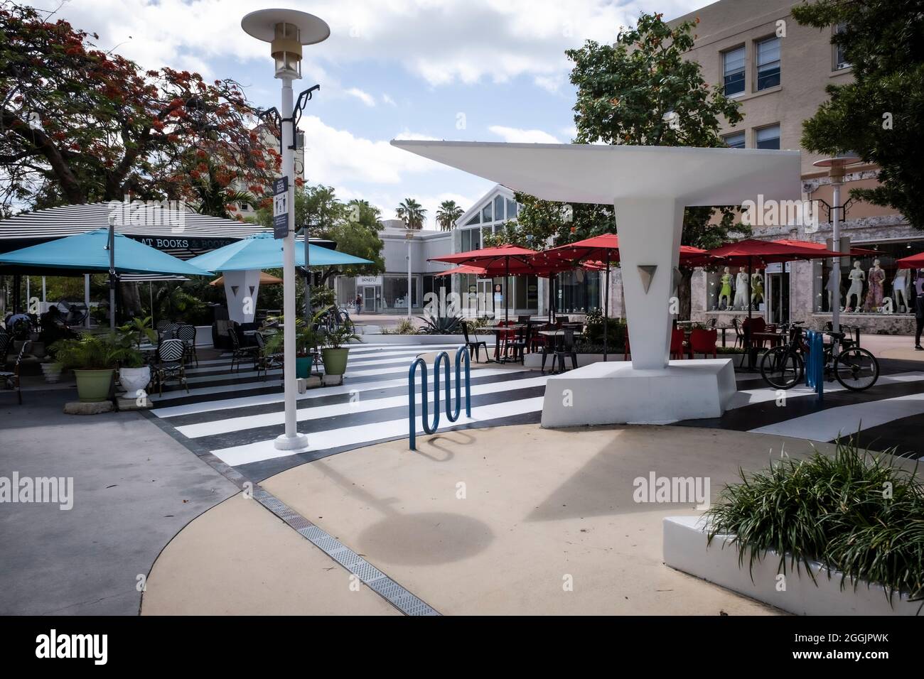 Beautiful Lincoln Road Mall in Miami Beach, Miami Beach, Florida USA