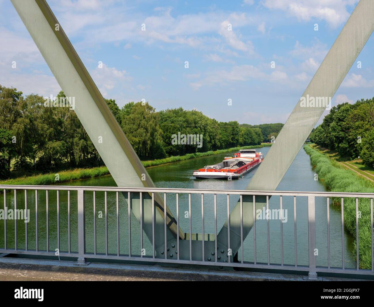 Bridge over the Mittelland Canal near Venne, Osnabrücker Land, Lower Saxony, Germany Stock Photo