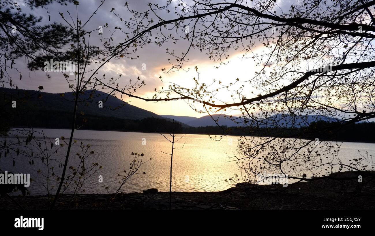 Lake Hill, NY. Cooper Lake, drinking water reservoir for the City of